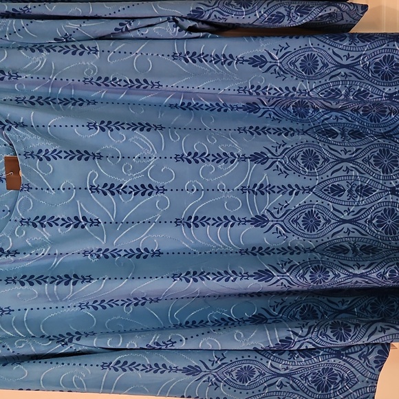 NWT JM Collection Blue Jacquard Blouse 1X - Picture 1 of 11